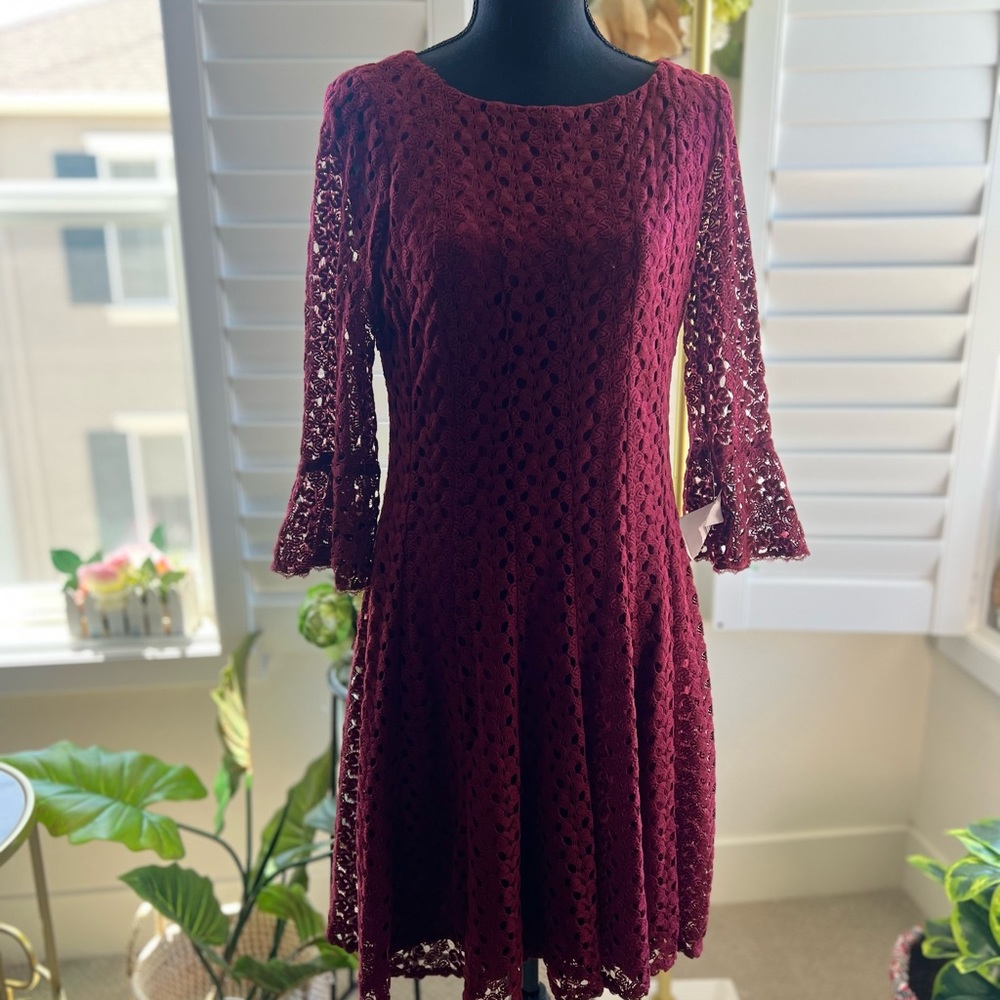 Lace overlay dress